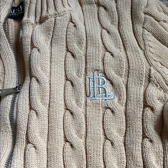 LAUREN Ralph Lauren Beige Cable Knit Sweater XS - Picture 2 of 7